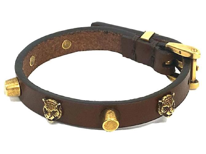 Gucci Bracelets Brown Leather Metal ref.487326 - Joli Closet