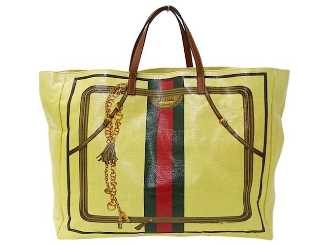 [Gebraucht] Gucci GUCCI Bag Damen Tragetasche Shelly Line Coated Canvas Gelb  ref.487337