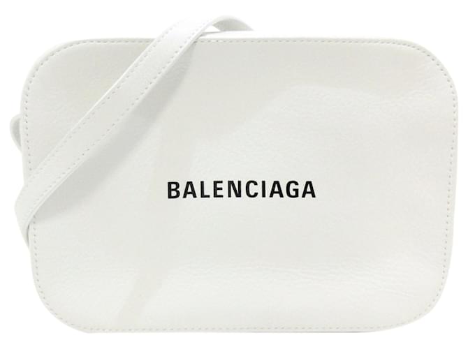 Balenciaga White Everyday XS Camera Bag Black Leather Pony style calfskin ref.487417 Joli Closet