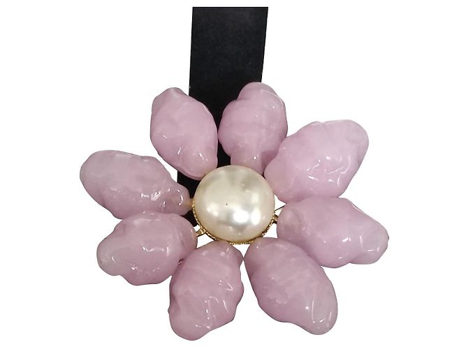 Moschino Brosche aus rosa Glas Pink