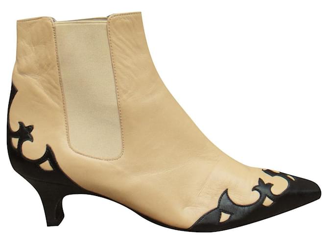 Autre Marque Seducta p ankle boots 37 New condition Black Beige Leather  ref.487898