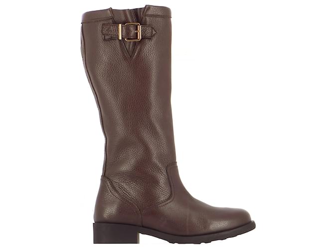 Agnès b. Boots Chocolate Leather  ref.487996