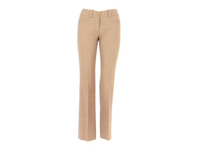 Chloé Trousers Beige Cotton  ref.488153