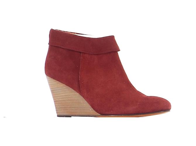 Ba&Sh Ankle Boots / Low Boots Dark red Leather  ref.488183