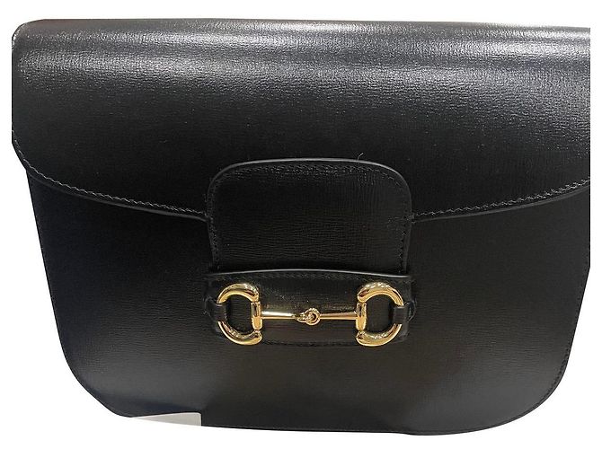 Autre Marque Borsa Horsebit in pelle nera Nero