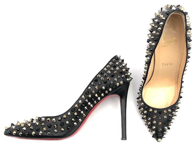 Christian Louboutin Louboutin Pigalle pumps in black with silver & black Leather - Joli Closet