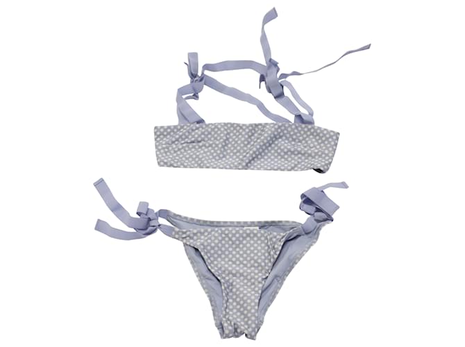 Bikini à pois Zimmermann en polyamide bleu Nylon Bleu clair  ref.488287