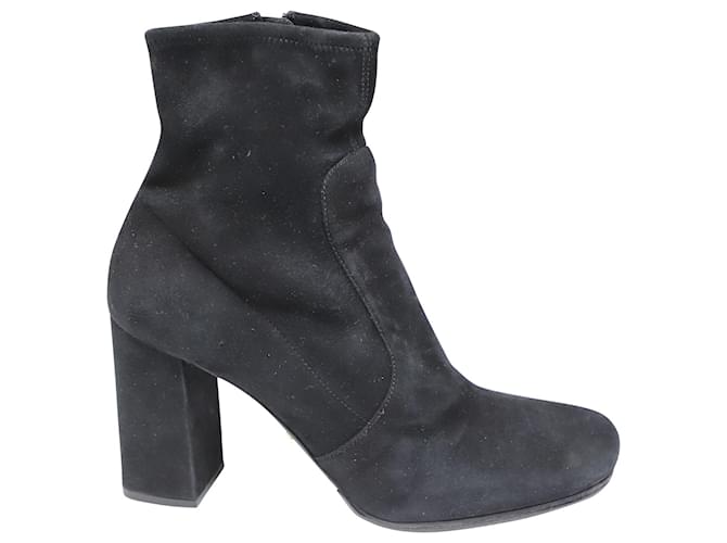Prada Ankle Boots in Black Suede  ref.488333