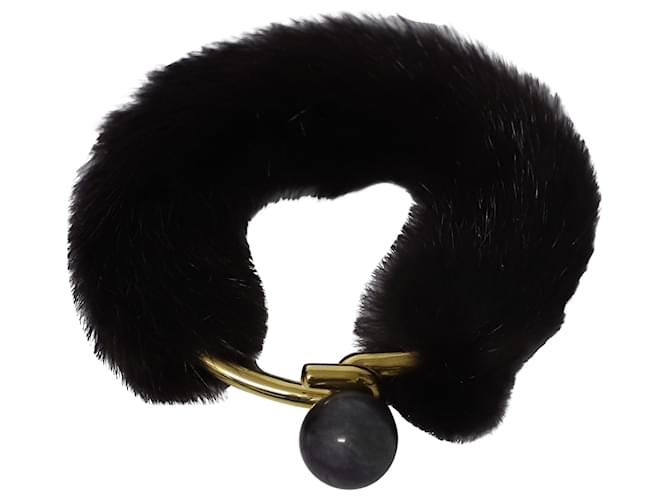 Céline Mink Fur Bracelet in Black Fur  ref.488336