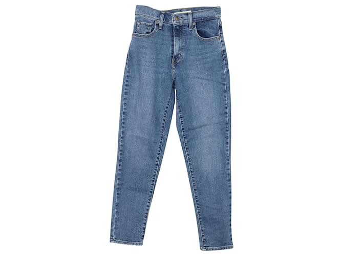 Levi's High Waisted Mom Jeans in Blue Cotton Denim   ref.488342