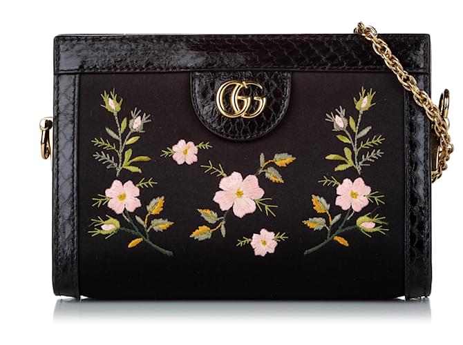 Gucci Black Ophidia Floral Suede Crossbody Bag Multiple colors Leather  Pony-style calfskin  - Joli Closet