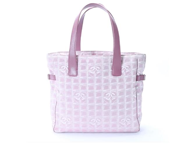 [Usado] Chanel CHANEL New Travel Line Tote Bag Bolso de hombro GM Pink Nylon x Leather Rosa Cuero  ref.488500