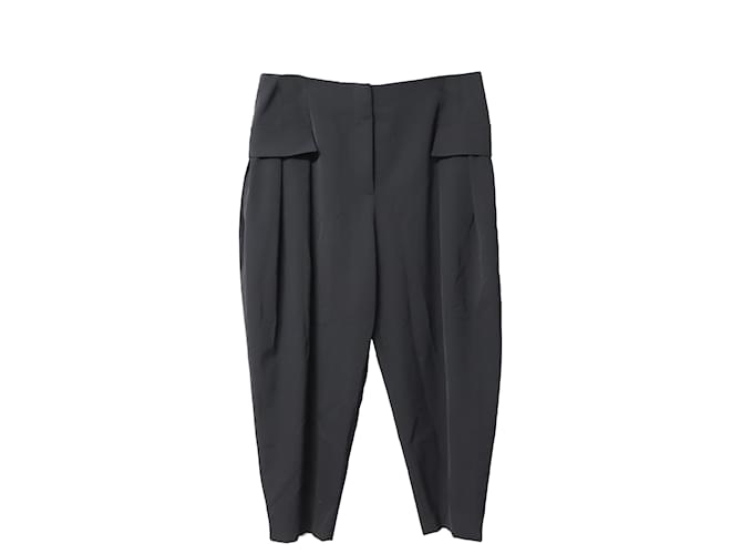 Stella Mc Cartney Pantalones tapered de algodón negro con bolsillo con solapa Rosalinda de Stella McCartney  ref.488684