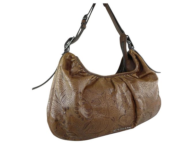 Burberry Bolsa hobo corte a laser Avondale Marrom Castanha