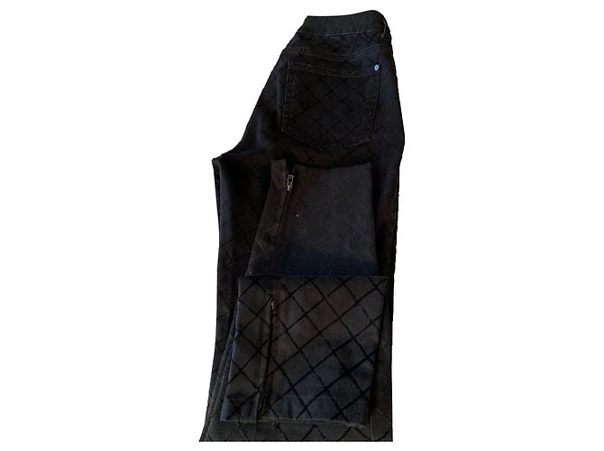 Chanel Jeanshose schwarz mit Samtfutter