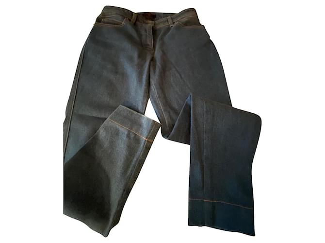 Louis Vuitton Pants, leggings Blue Denim  ref.488777