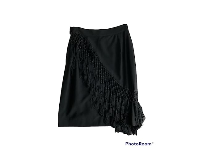 Gianni Versace Skirts Black Wool  ref.488928