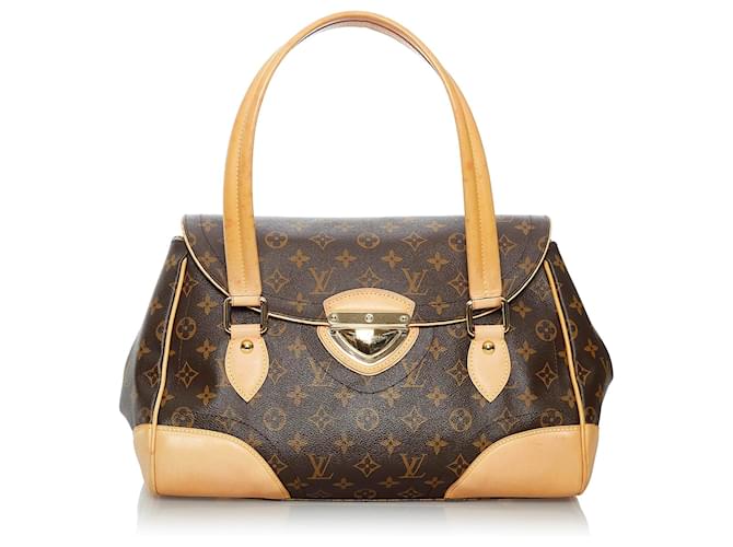 Louis Vuitton Brown Monogram Beverly GM Leather Cloth  ref.488946