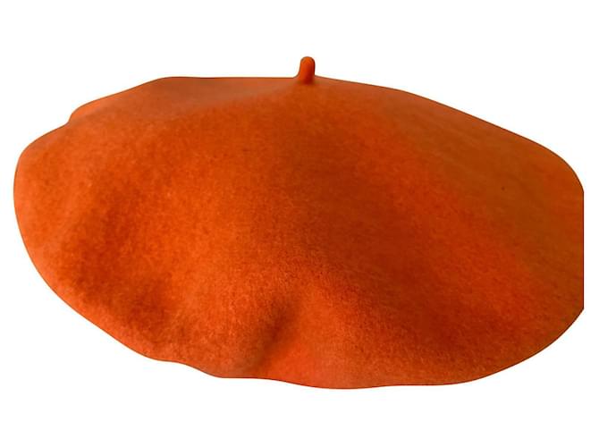 Hermès beret Orange Wool  ref.489525