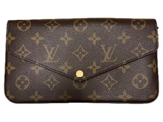 Louis Vuitton felicie clutch Brown Leatherette ref.566169 - Joli