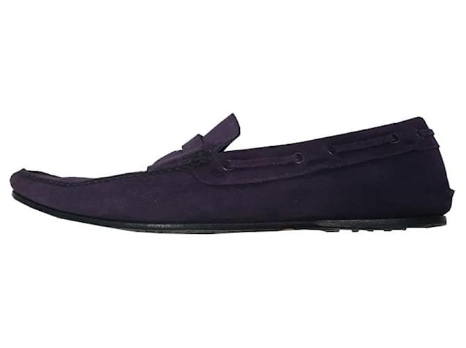 Car Shoes Loafers Slip ons Dark purple Deerskin  ref.489592