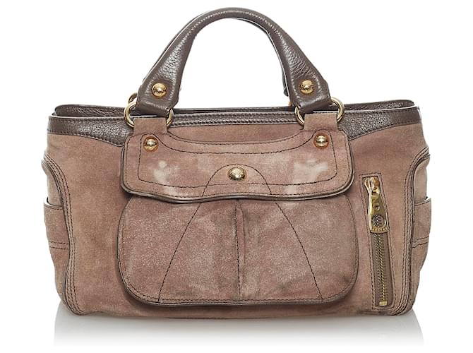Céline Celine Brown Boogie Suede Handbag Leather Pony-style calfskin  ref.489779