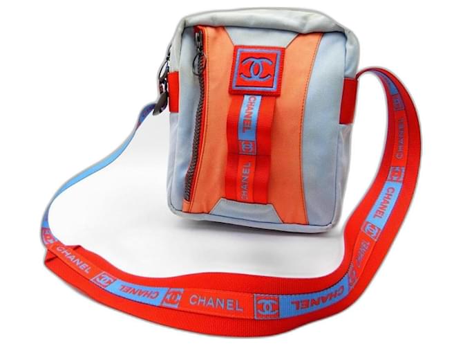 Used] CHANEL Sports Line Bicolor Coco Mark Shoulder Bag Blue Orange Light  blue ref.489824 - Joli Closet