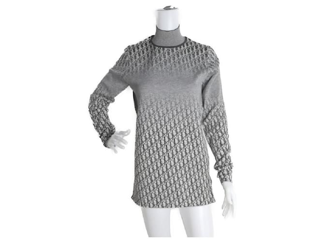 [Used] Dior 933M643at971 Knit cashmere 100% gray OBLIQUE notation size XS Grey  ref.489834