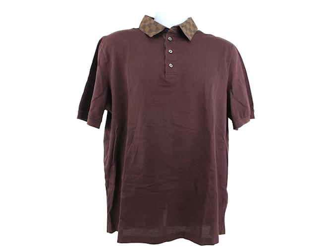 Louis Vuitton Men's XXL Ultra Rare Damier Ebene Collar Polo Shirt  ref.489881