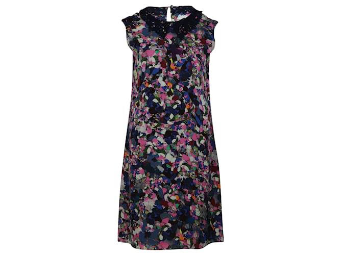 Erdem Floral Shift Dress in Multicolor Silk  ref.489974