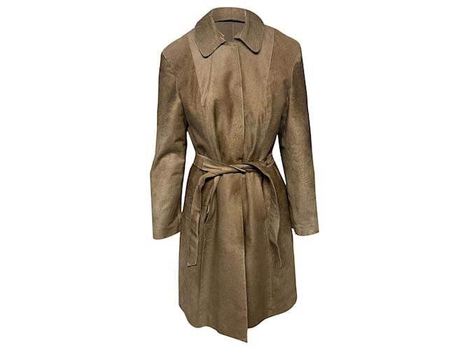 Joseph Belted Coat in Beige Horsehair Cotton  ref.489978