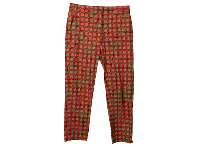 Urban Outfitters + Tan Check Print Slim Cigarette Trousers