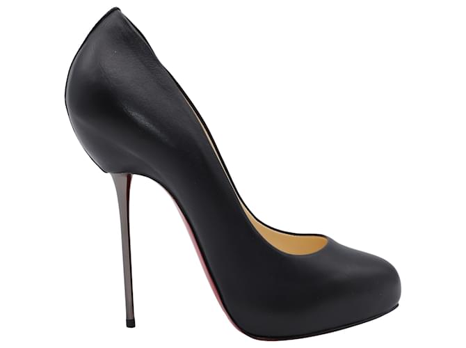 Christian Louboutin Big Lips 120 Heels in Black Patent Leather  ref.490006