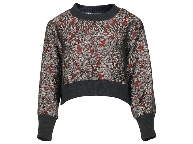 Dolce & Gabbana Sudadera Bordeaux Brocade en Poliéster Burdeos Roja