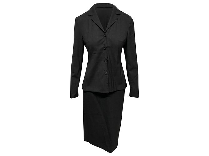 Conjunto de blazer e saia Prada em lã cinza