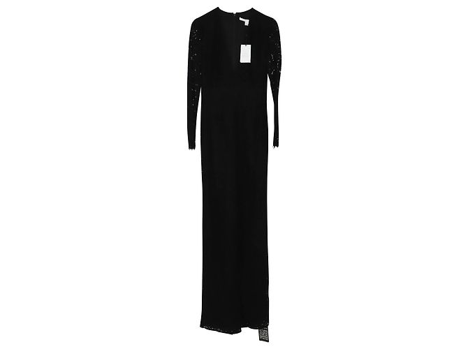 Mono largo de encaje de esmoquin en algodón negro Kyara de Diane Von Furstenberg