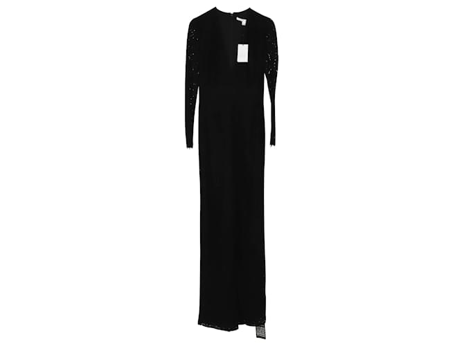 Diane Von Furstenberg Kyara Tux Lace Jumpsuit in Black Cotton  ref.490041