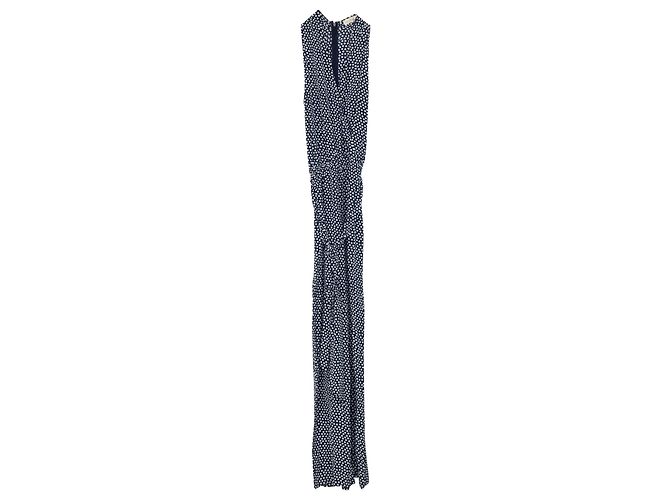 Tuta Tory Burch Nautical Dot in seta blu Blu navy