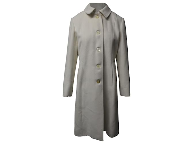 Aquascutum Great Coat in Cream Angora Wool White  ref.490110