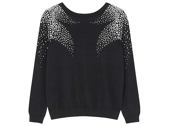 Ba&Sh Flore Pullover schwarz Baumwolle 