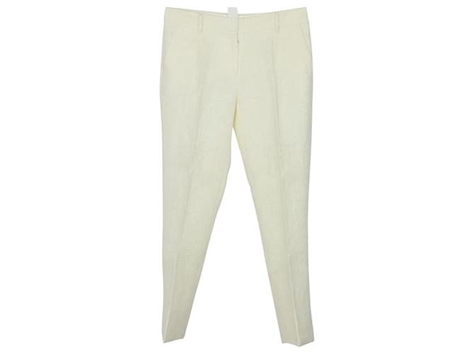 Dolce & Gabbana Slim Fit Trousers in White Cotton  ref.490138