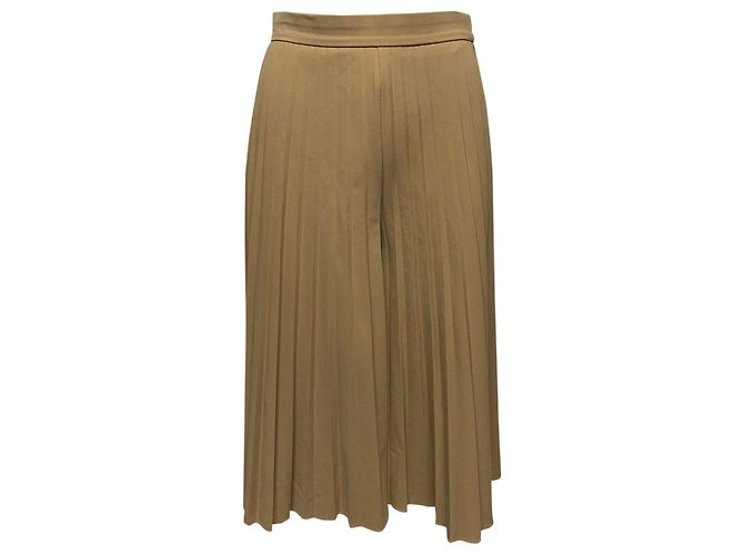 Givenchy Plissee-Palazzo-Hose aus beigefarbenem Polyester Braun