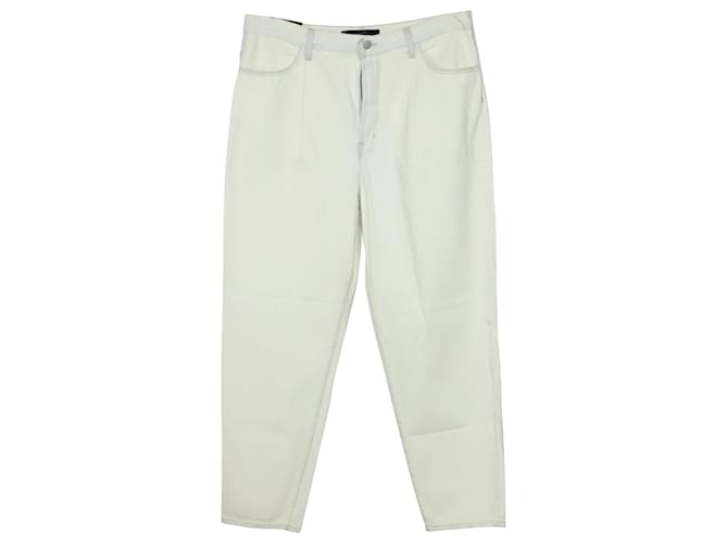 J Brand Pleated Peg Jeans in White Cotton Cream  ref.490181