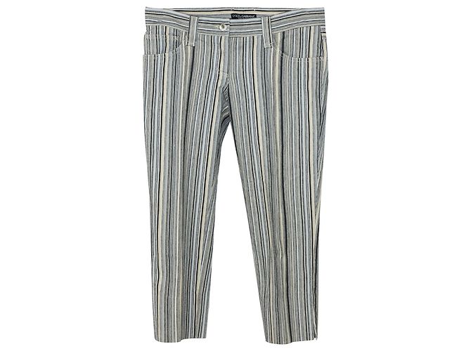 Pantaloni Dolce & Gabbana A Righe In Cotone Multicolore