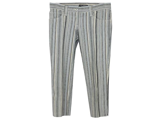 Dolce & Gabbana Striped Pants In Multicolored Cotton  ref.490184