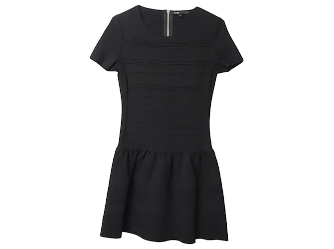 Maje Fit and Flare Dress in Black Viscose Cellulose fibre  ref.490246