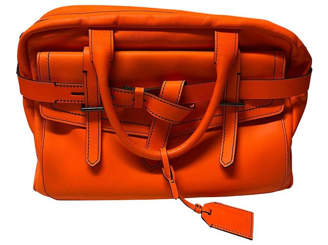Bolsa Boxer Reed Krakoff em couro de bezerro laranja