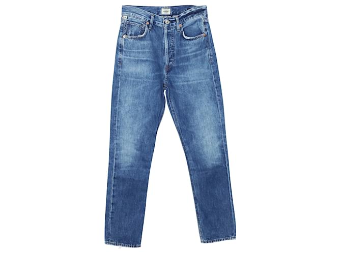 Citizens Of Humanity Charlotte High Rise Straight in Blue Denim Cotton  ref.490297