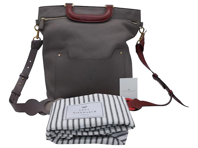 Anya Hindmarch Small Orsett Bag in Grey Leather  ref.490306