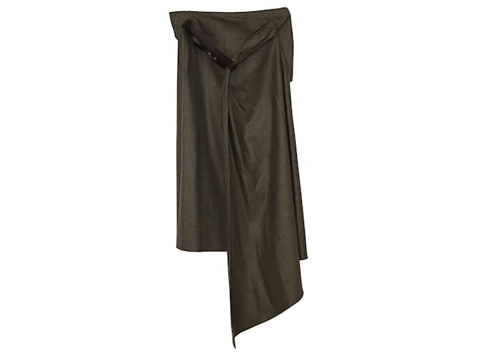 Max Mara Asymmetrical Skirt in Brown Wool  ref.490358